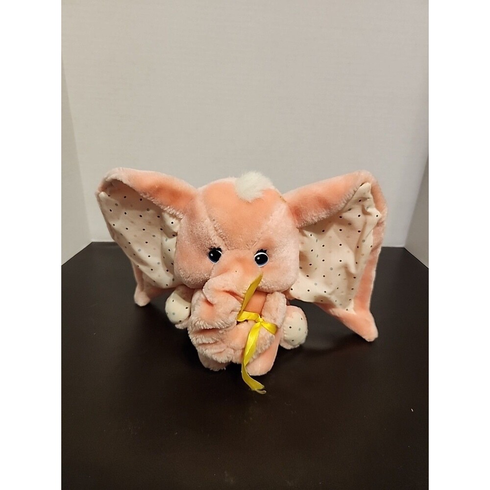 NOS Vintage 1985  Mattel Emotions Pink  Elephant Plush Stuffed Animal with Tags